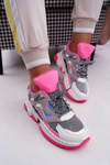 Sporty Women's Shoes Colored Insert Fuchsia Colored