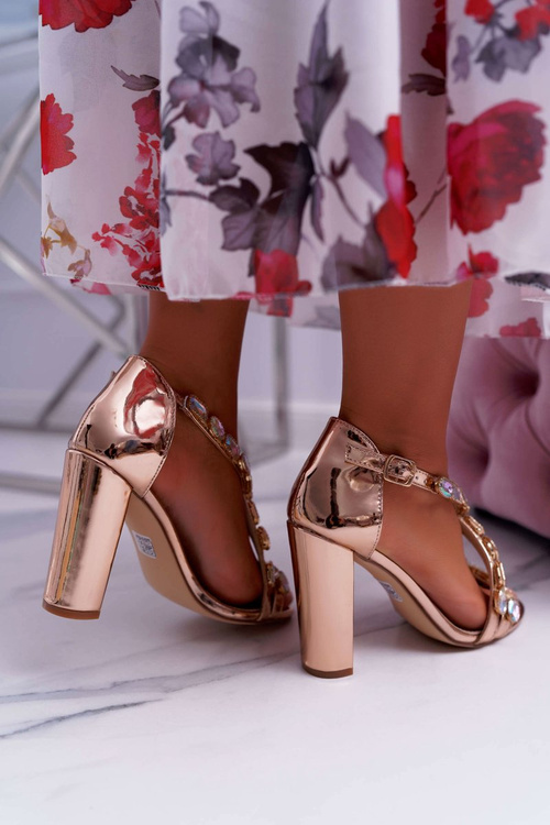 Lu Boo Pink Gold Women's Stiletto Sandals 8258-1 Vernee