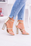 Lu Boo Gold Stiletto Sandals Lissa