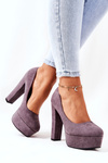 Suede platform pumps Grey Bemiso