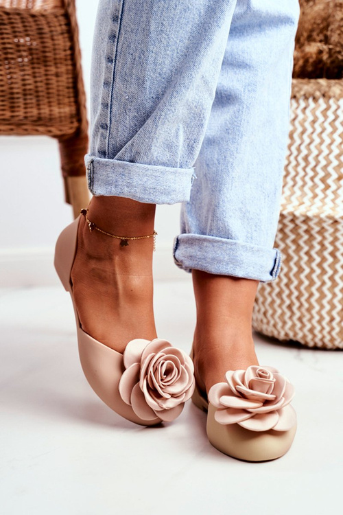 Lu Boo Rubber Ballerinas Beige Flower Esther