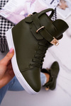 Women's Sneakers On Anchor Gold Padlock Olive Tersey
