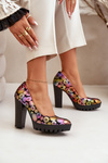 Leather Heels On A Block Heel Maciejka 02629-39 Multicolor