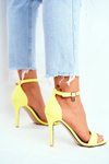 High Heel Suede Sandals Yellow Liberty