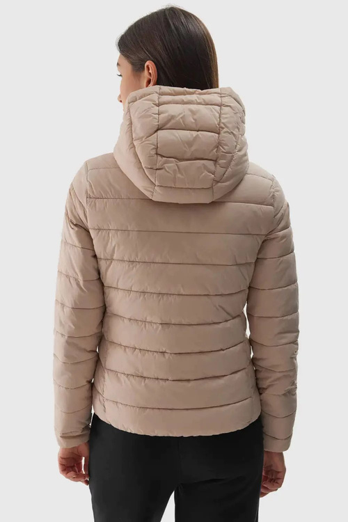Women's Down Jacket With Hood 4F Beige 4FWAW24TDJAF468-83S