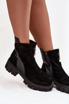 Women's Boots Made of Genuine Suede Lined D A JC52 874 Black