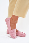 Women's Suede Moccasins Light Pink Lenvie