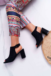 Women's Stiletto Sandals with Peep Toe Black Esta