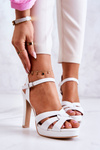 Elegant Sandals On A Block Heel White Anastasia
