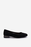 Women's Ballerina Flats in Eco-Suede with Low Heel Black Sergio Leone PB202
