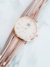 Women's Watch Michael John With Throwback Strap Pepero Pink