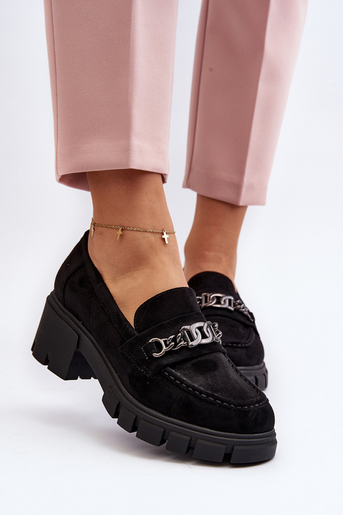 Black Loafers on Chunky Heel Eriella