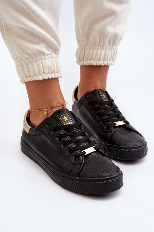 Trampki Eko Skóra Damskie Czarne Tiraelle 24SP02-7051