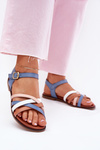 Women's Sandals With Intertwining Straps Blue Sergio Leone SK090H