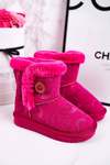 Children's Snow Boots With Fur And Button Fuchsia Kawai