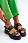 Leather Comfortable Sandals Black Alayah