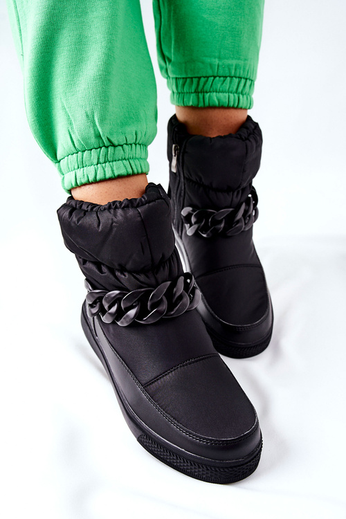 Damskie Śniegowce Ocieplane Czarne Khariche