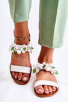 Fashionable Sandals With Beads White Hally