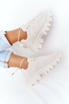 Women's Sneakers On A Chunky Sole Beige New York