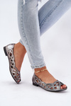 Perforated Ballerinas With Open Toes Silver Calgis