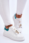 Women's Sports Shoes On A Massive Platform White And Green Chante