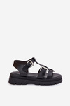 Eco Leather Women's Sandals With Buckles Black Mireza