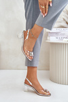Transparent Sandals With Brooch On The Heel MR42-031 Silver