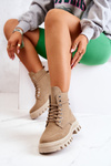 Suede Tied Boots Dark beige Hurricane 