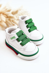 Children's High-top Sneakers With Rib White and Green Baxter