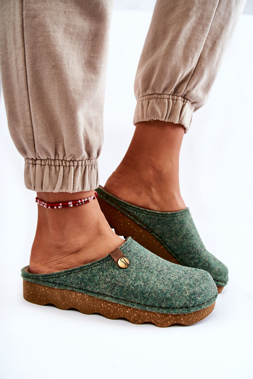 Papcie Klapki Domowe Profilaktyczne Zielone Inblu DK-08-007