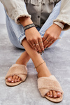 Women's Flat Heels With Fur Nude Lussie