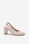 Comfortable Heels On A Block Heel Sergio Leone SK162 Pearly