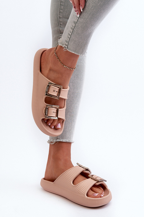 Damskie Klapki Lekkie Beżowe ZAXY LL285087