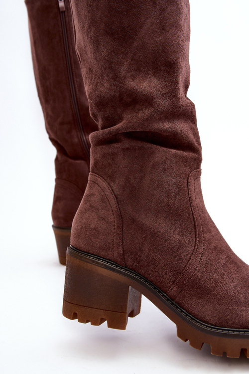 Women's Over-The-Knee Boots Low Heel Dark Brown Beveta