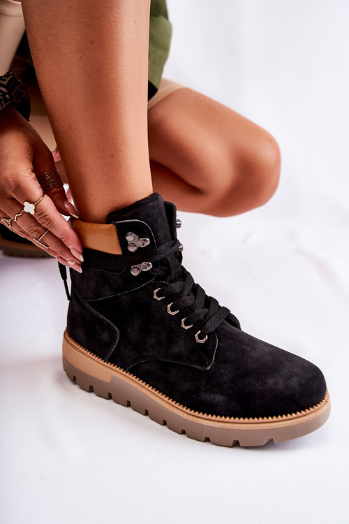 Leather Booties On The Platform Black Ressa