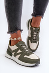 Women's Sneakers Made of Faux Leather Green Caimans
