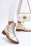 Zazoo 2785 Leather Boots With Zipper Gold