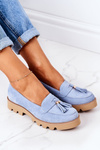 Suede Moccasins Lewski Shoes 3053 Light Blue