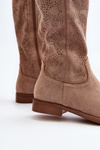 S.Barski HY66-132 Women's Beige Laced Boots