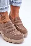 Arabell Suede Chunky Heel And Platform Shoes Dark Beige