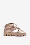Zazoo 999 Leather Women's Sandals with Golden Zip