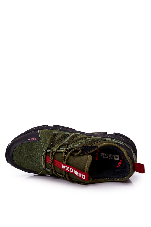 Buty Sportowe Skórzane Memory Foam Big Star Khaki II174235