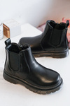 Children's Leather Warm Boots Black Porky