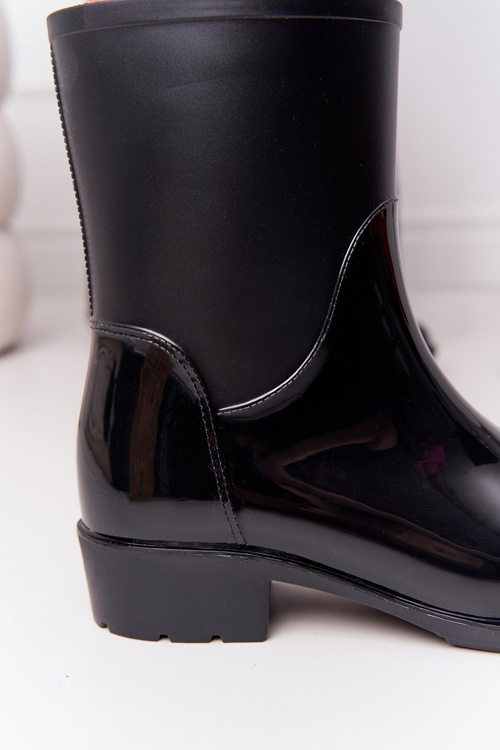 Shiny Rubber Boots Galoshes Black Rainy Day