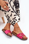 Women's sandals with buckle on cork platform fuchsia Zavira