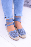 Women's Blue Ballerina Tiered Espadrilles Vasero