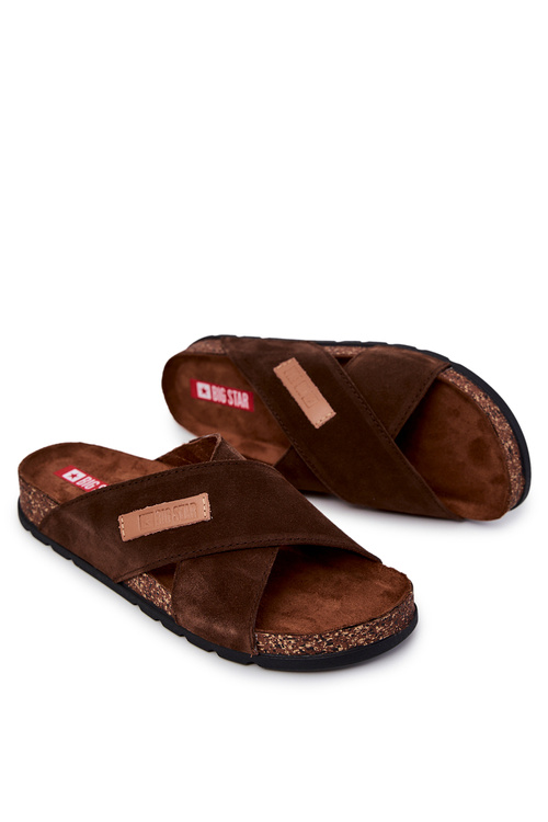 Men's Comfortable Slippers Big Star JJ176006 Brown