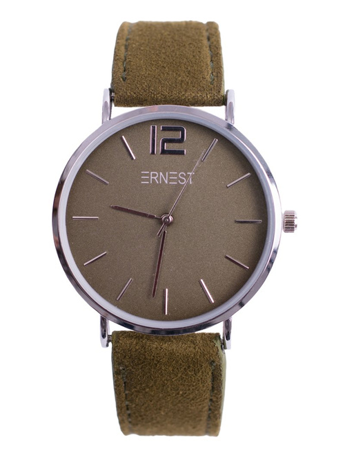 Women's Watch Ernest Manon Suede Olive Silver