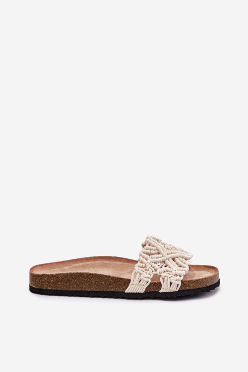 Women's Flip Flops On Cork Platform Beige Timaxrre