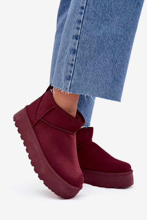 Suede Snow Boots On Platform Bordeaux Corcoran